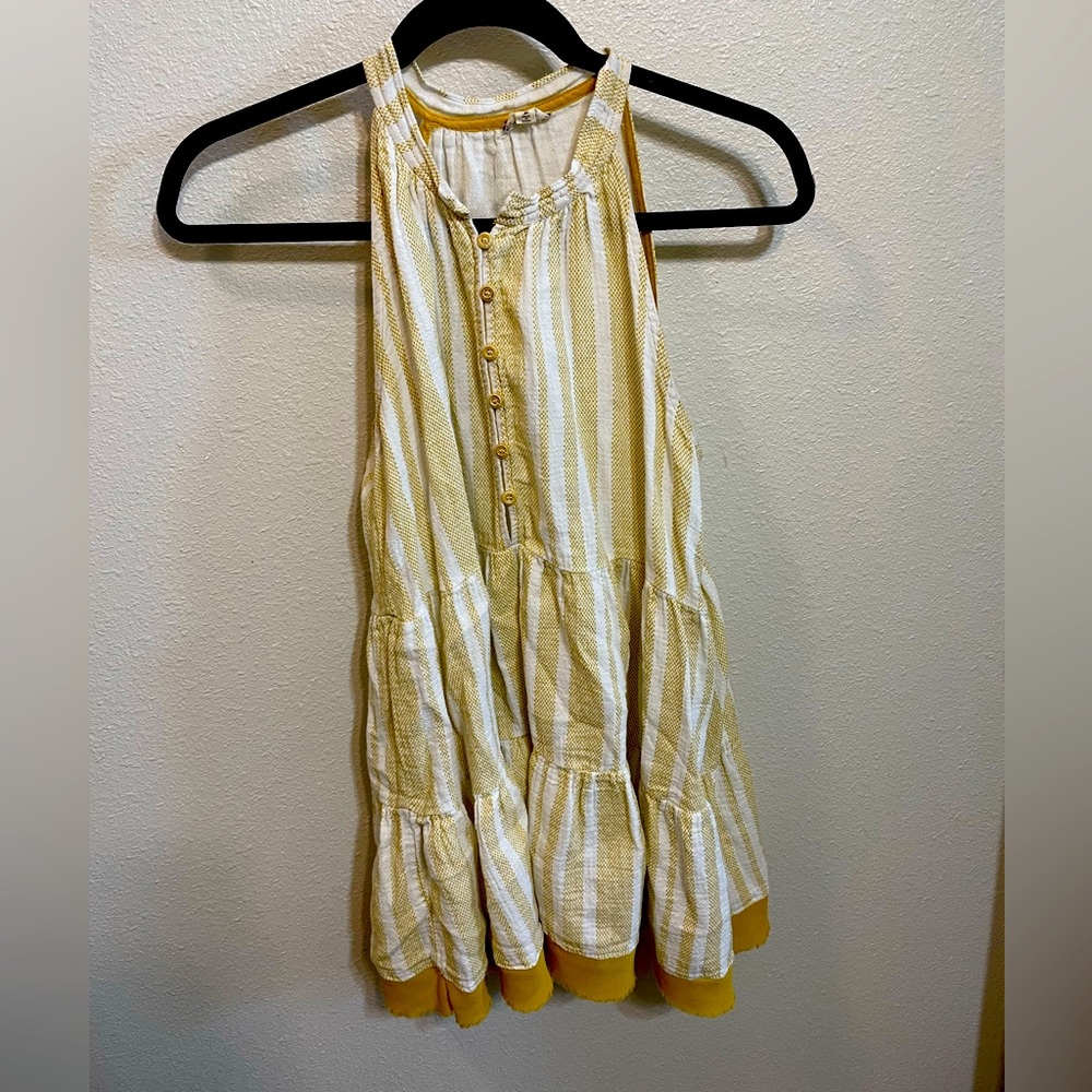 Hem and thread mustard tunic top- medium